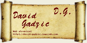 David Gadžić vizit kartica